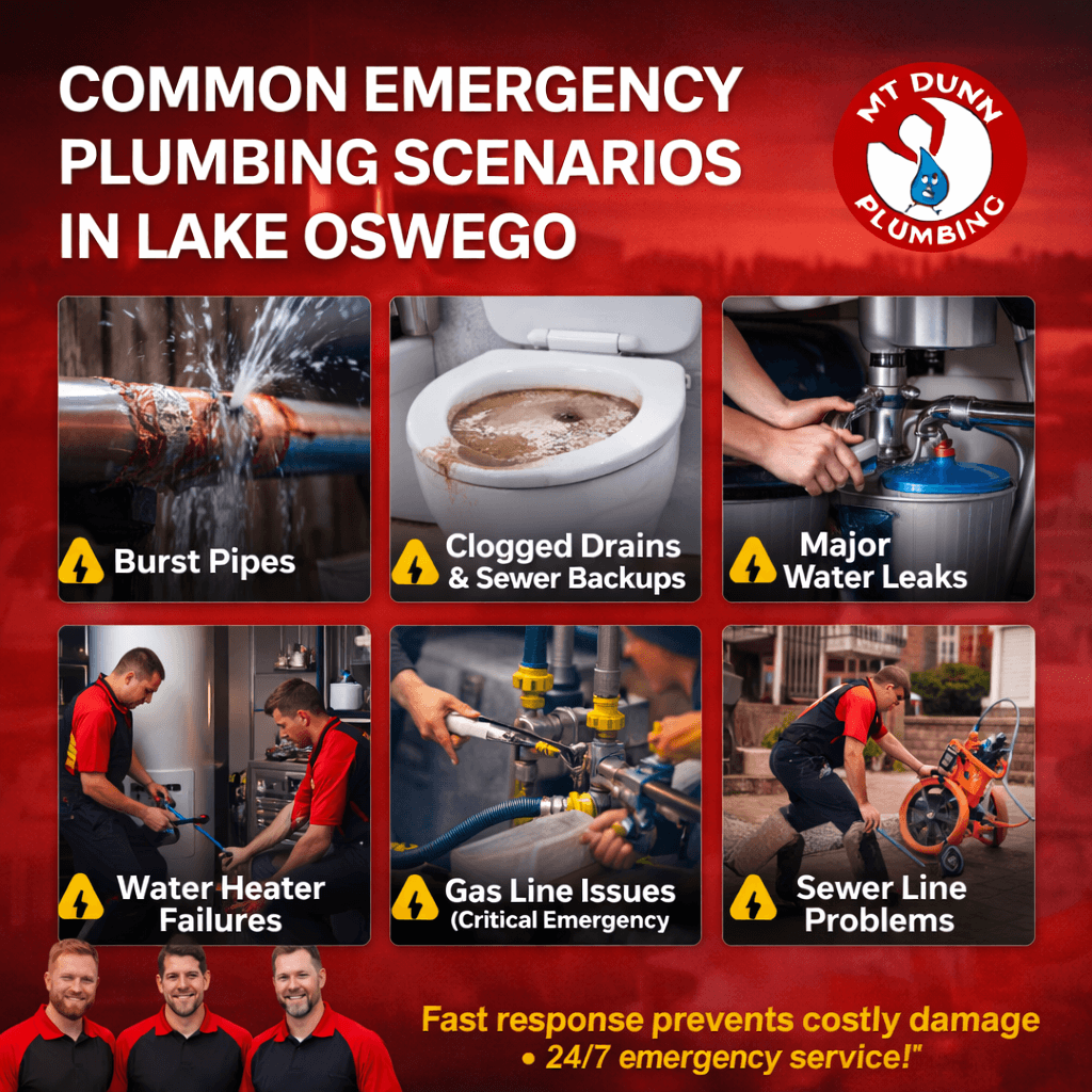 Common Emergency Plumbing Scenarios in Lake Oswego