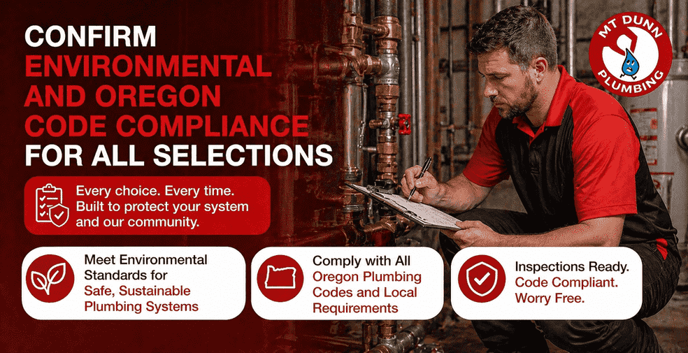 Confirm Environmental and Oregon Code Compliance for All Selections