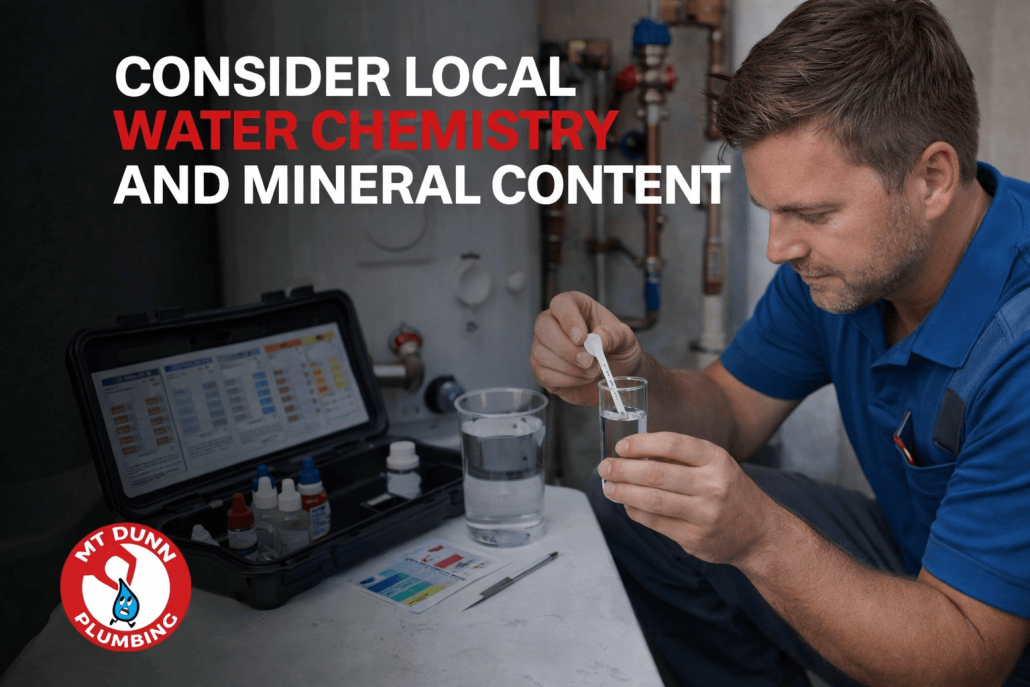Consider Local Water Chemistry and Mineral Content