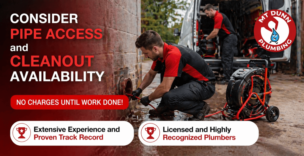Consider Pipe Access and Cleanout Availability