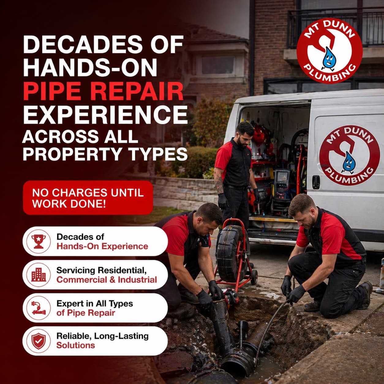 Decades of Hands-On Pipe Repair Experience Across All Property Types