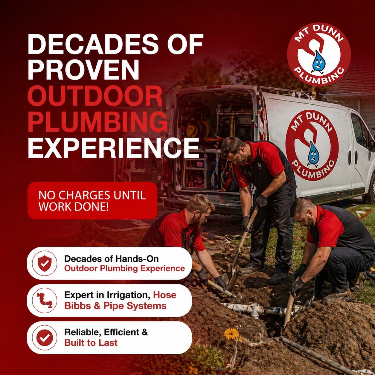 Decades of Proven Outdoor Plumbing Experience