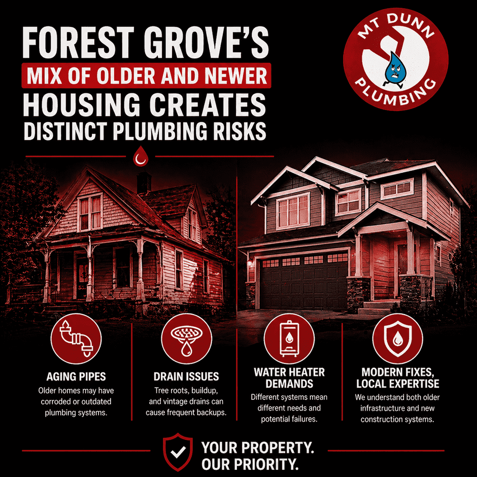 Forest Grove's Mix of Older and Newer Housing Creates Distinct Plumbing Risks