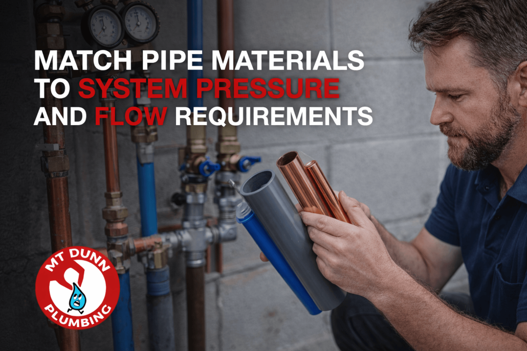 Match Pipe Materials to System Pressure and Flow Requirements optimization