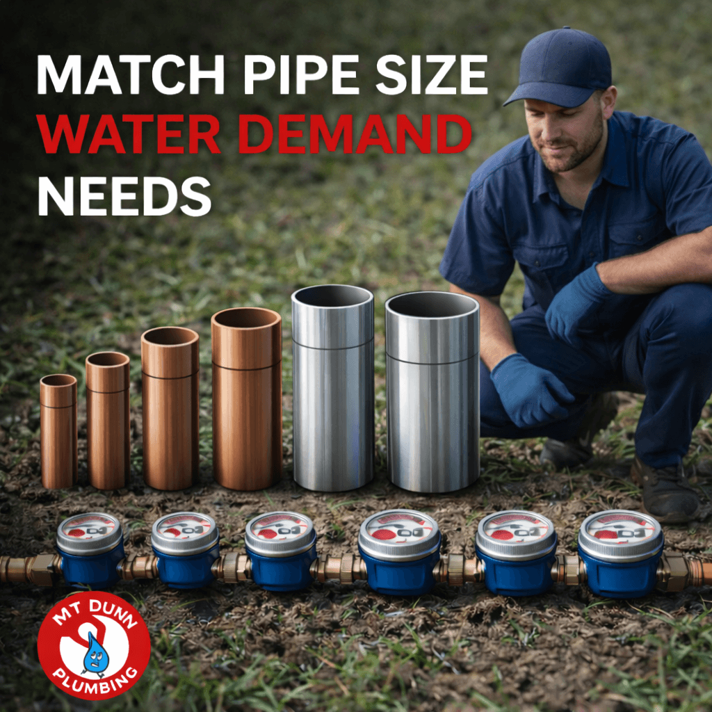 Match Pipe Size to Water Demand Needs for Proper Flow