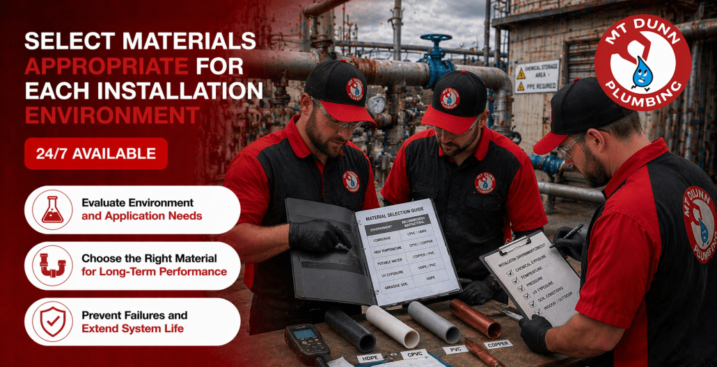 Select Materials Appropriate For Each Installation Environment