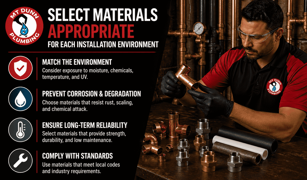 Select Materials Appropriate for Each Installation Environment