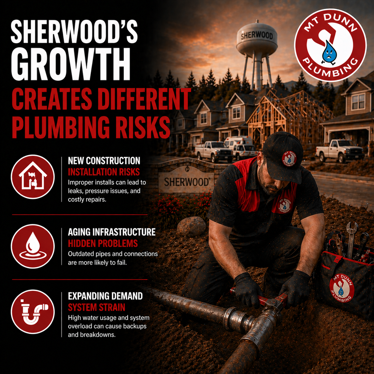 Sherwood’s Growth Creates Different Plumbing Risks