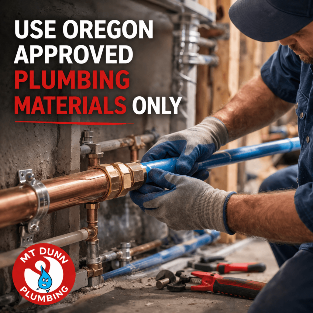 Use Oregon Approved Plumbing Materials Only for Best Results