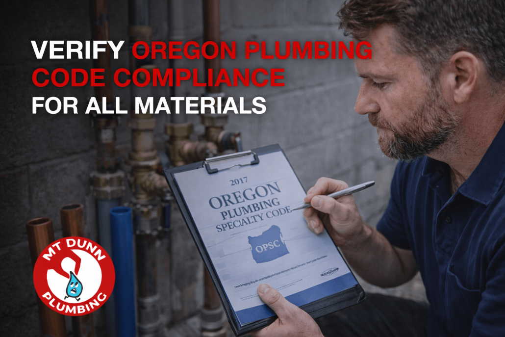 Verify Oregon Plumbing Code Compliance for All Materials selection