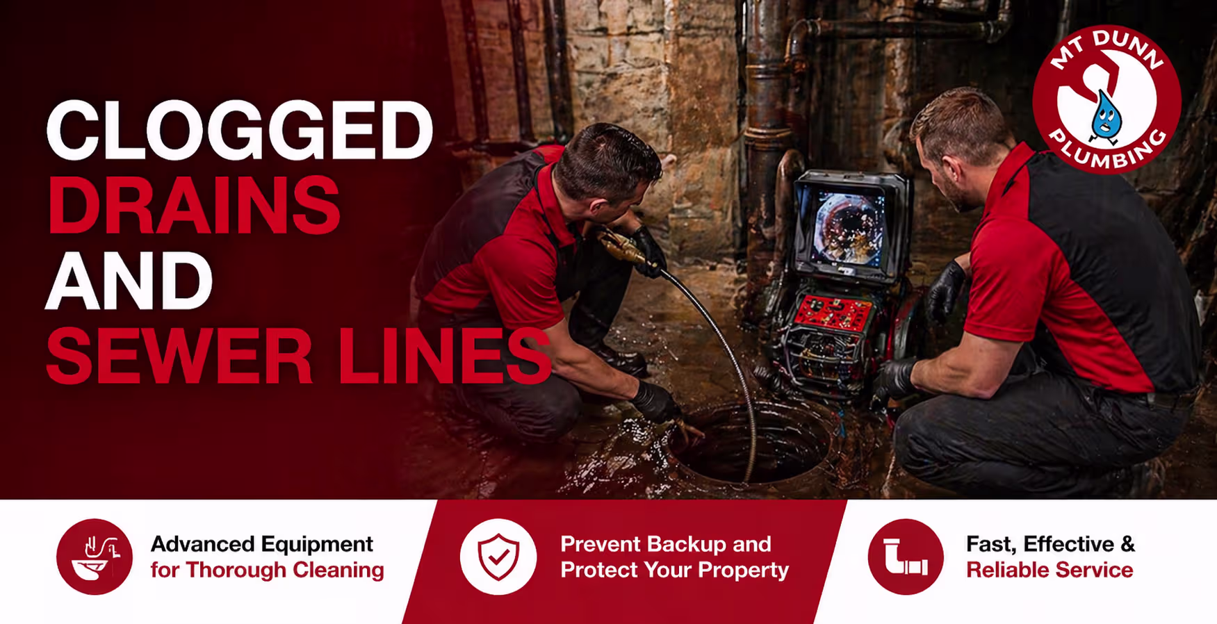 Clogged drains and sewer lines