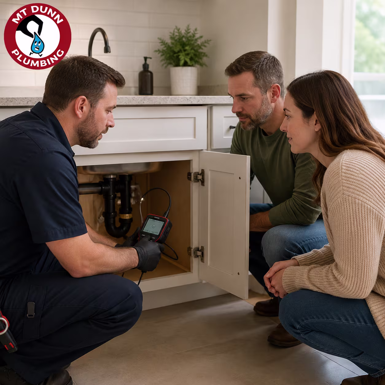 Professional sink repair stopping water waste and preventing damage to cabinets and plumbing fixtures