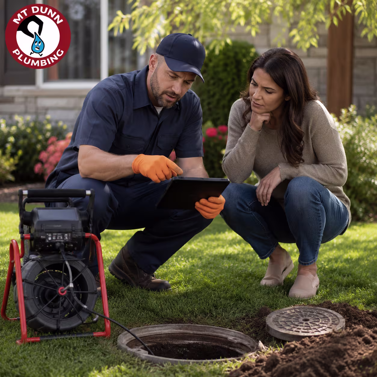 Tree roots and aging pipe materials causing underground sewer line damage